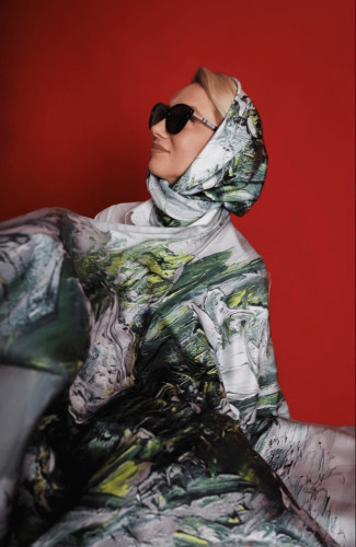 Платок "Белые розы"