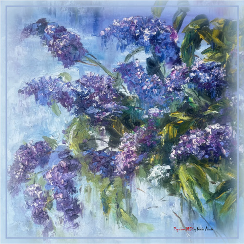 Платок «Сиреневый город»